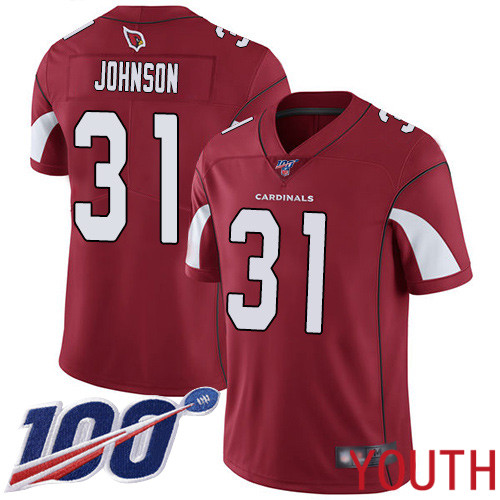 Arizona Cardinals Limited Red Youth David Johnson Home Jersey NFL Football 31 100th Season Vapor Untouchable